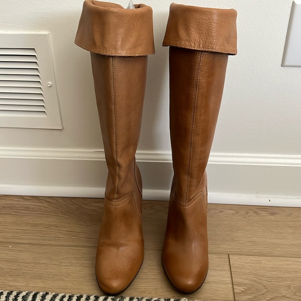 Talbots New Carmel color boots with 3 1/2" heel. These are gorgeous boots!